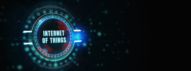 Internet of things - IOT concept. Businessman offer IOT products and solutions. 3d illustration