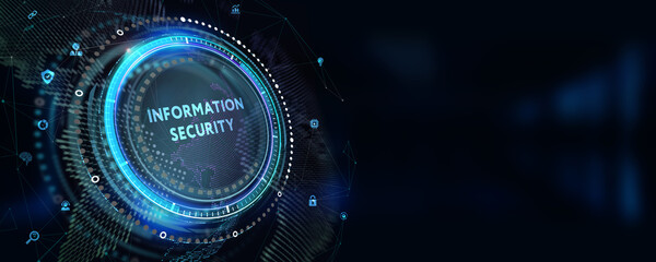 Concept of cyber security, information security and encryption, secure access to personal information, secure Internet access, cybersecurity. 3d illustration - obrazy, fototapety, plakaty