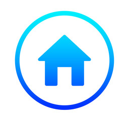 青いグラデーションの家アイコン