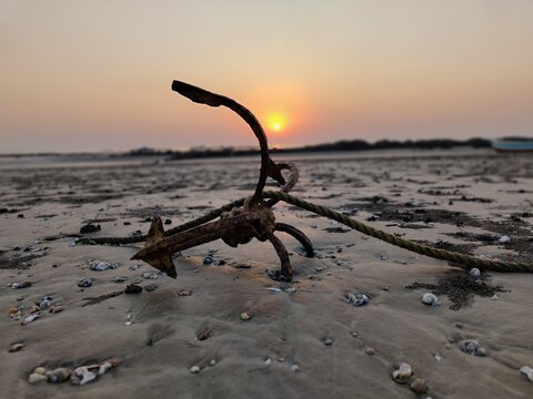 Anchor at sea in Alibaug, Maharashtra