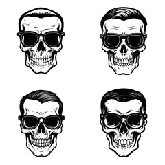 skull, skeleton, death, head, bone, human, halloween, vector, dead, illustration, tattoo, symbol, anatomy, horror, pirate, danger, spooky, black, face, icon, evil, teeth, design, scary, jaw, bones, ca