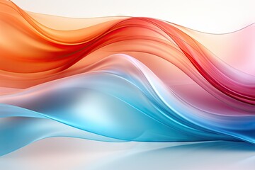 Abstract background with smooth lines in pink, blue and orange. Abstract background. Colorful distorted shapes in movement by Generative AI