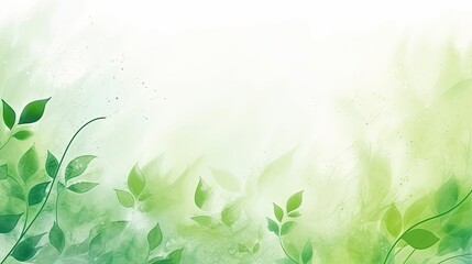 Fototapeta na wymiar Abstract Green Foliage Watercolor Background with Spring Eco Nature Theme.