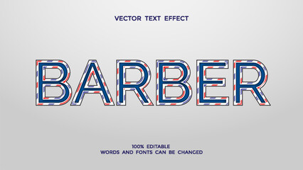 barber editable 3d text effect