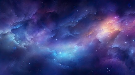 Obraz premium Starry Night in Space Realistic Cosmos with Shining Stars and Milky Way.