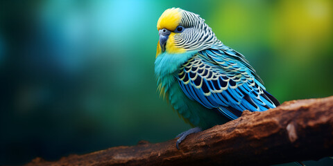 Photo a parrot a wavy parrot in green color  Wavy Parrot in Green Splendor"