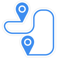 Vector Design Route Map Icon Style