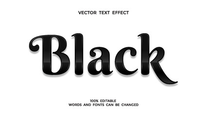 black editable 3d text effect