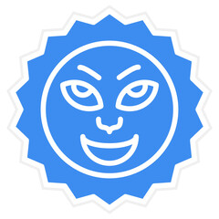 Vector Design Sun with Face Icon Style