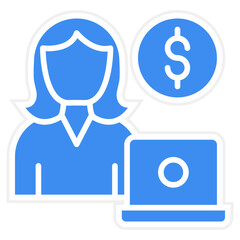 Vector Design Freelancer Female Icon Style