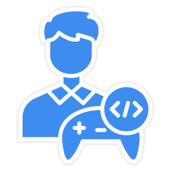 Vector Design Game Developer Male Icon Style