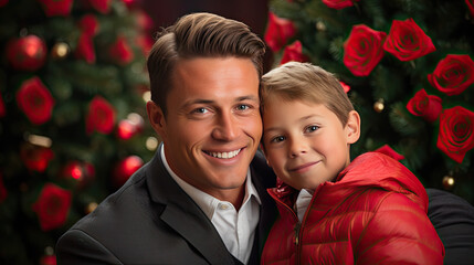 Obraz premium Parent and child at christmas