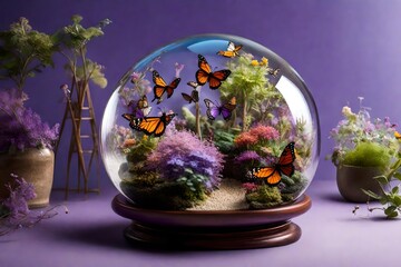 Butterflies and plants in the orb