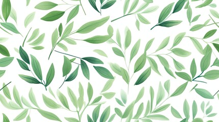 Seamless Watercolor Leaf Pattern with Textured Jungle Print.