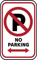 No Parking Sign Symbol Icon Vector Illustration on white