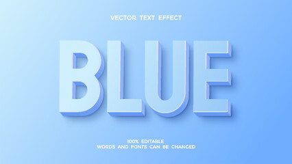 blue editable 3d text effect