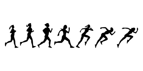 silhouette of running person