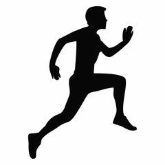 silhouette of running person