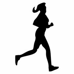 silhouette of running person
