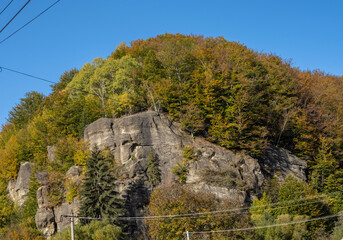 Rocky landscape in Campu lui Neag, near Uricani, Hunedoara, Romania.