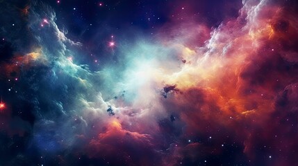 Fototapeta premium Vibrant Galaxy Cloud Nebula Starry Night Cosmos Universe for Supernova Wallpaper.