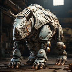 3D cartoon rhino robot