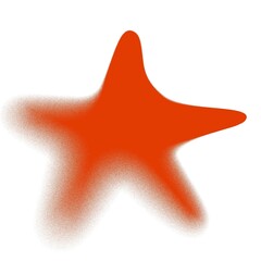 Red Christmas star sign. Festive illustration, New Year symbol, winter sale fair branding, Xmas symbol banner. Christmas tree star. Grainy spray paint texture. Christian holidays.