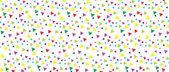 Vector holiday triangular confetti light rainbow glitter confetti Transparent background colored festive texture.
