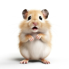 Cute hamster isolated on white background