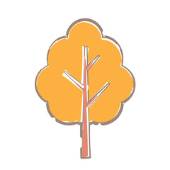 シンプルなイチョウの木のアイコン　ふんわり線画タッチ