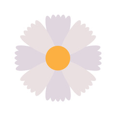 白い花のシンプルなアイコン　フラットデザイン