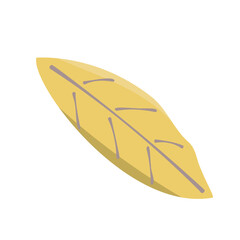 細長い黄色い葉っぱのイラスト　秋の紅葉のイメージ
