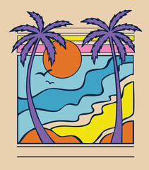 Beach Graphics Summer vector background