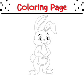 Obraz na płótnie Canvas Cute little bunny coloring page. Easter coloring book for kids