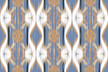 Ikat tribal Indian seamless pattern design. Ethnic Aztec African American textile decoration wallpaper. Geometric African American vector illustrations background.