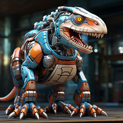 3D cartoon Spinosaurus robot