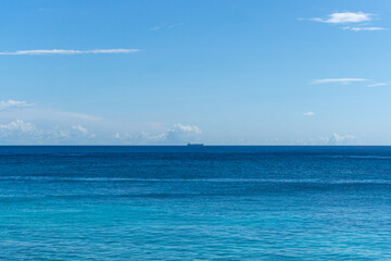  Deep ocean in daylight. Calm and relaxing concept. Seascape from high perspective. Top view of ocean sea water.