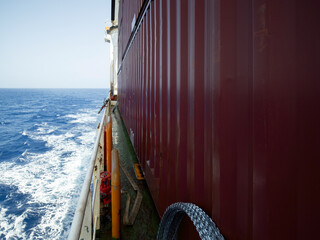 putting razor wire on boar a big ship before entering in guinea gulf