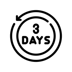 3 days line icon