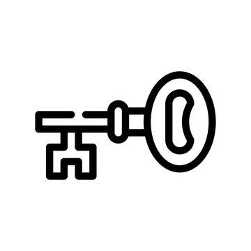 old key line icon
