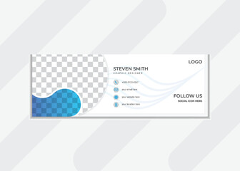 creative vector email signature design. trendy abstract signature design template for business.