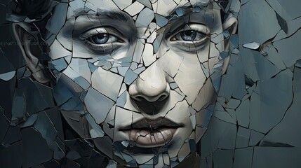 Shattered Mirror A Mosaic of Emotions from Sadness to Confusion.