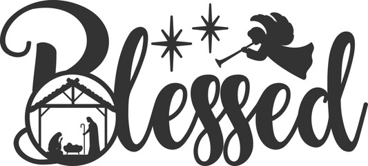 Blessed - Nativity Illustration