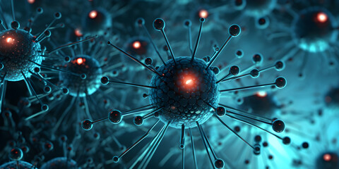 abstract computer virus concept illustration