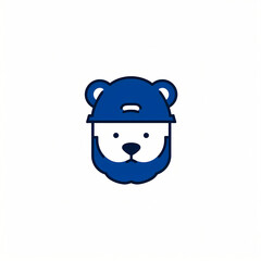 Line bear icon, material, vector illustration, decorative design element, transparent background, app icon