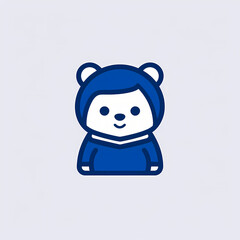 Fototapeta premium Line bear icon, material, vector illustration, decorative design element, transparent background, app icon