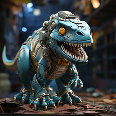 3D cartoon Tyrannosaurus Rex robot