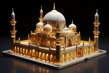 Fototapeta na wymiar Cultural Pillars: The Rich Heritage and Spirituality of Muslim Mosques