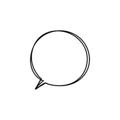hand drawn speech bubbles. Vector illustration