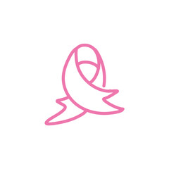 Obraz premium hand-drawn breast cancer ribbon. Pink paint breast cancer awareness. 